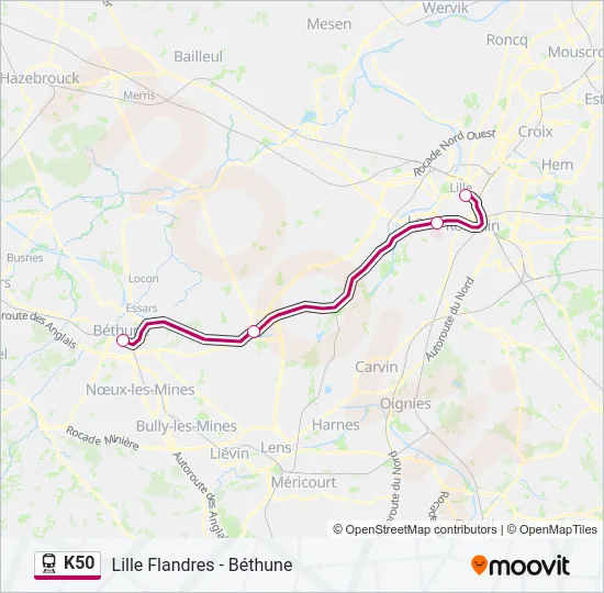 K50 Train Line Map