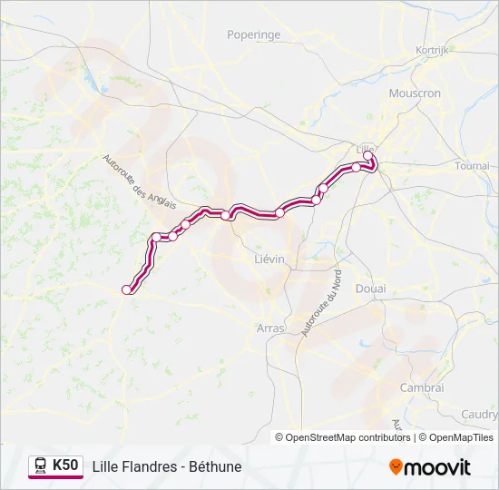 K50 Train Line Map