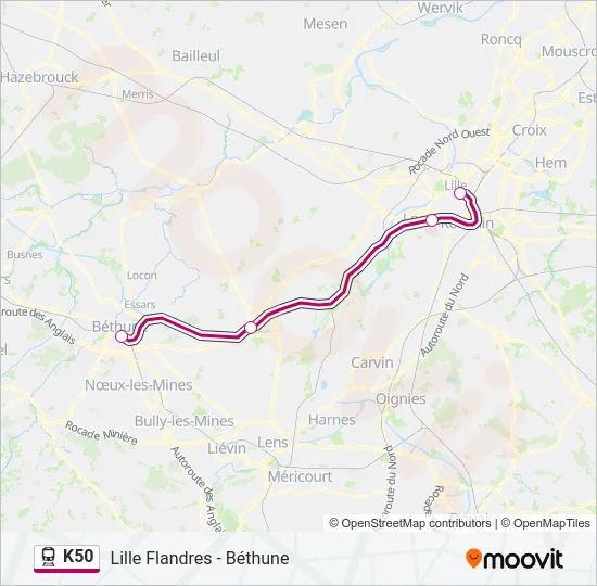 K50 Train Line Map
