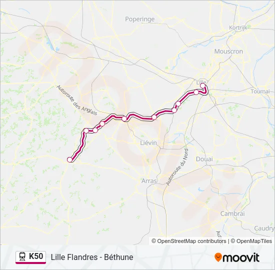 K50 Train Line Map