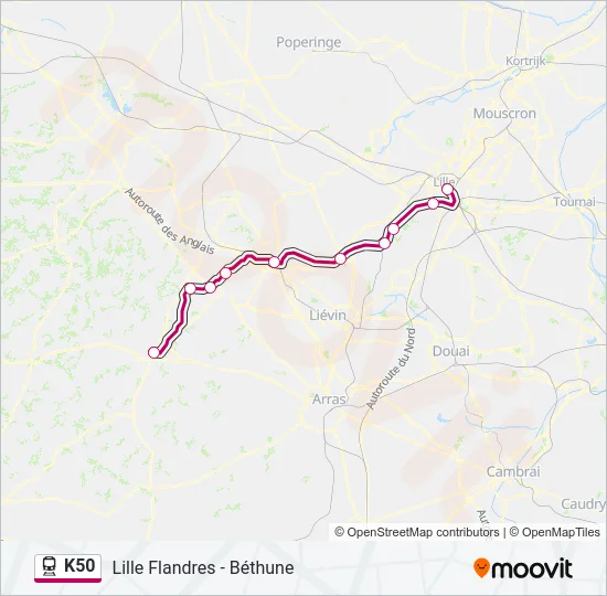 K50 Train Line Map
