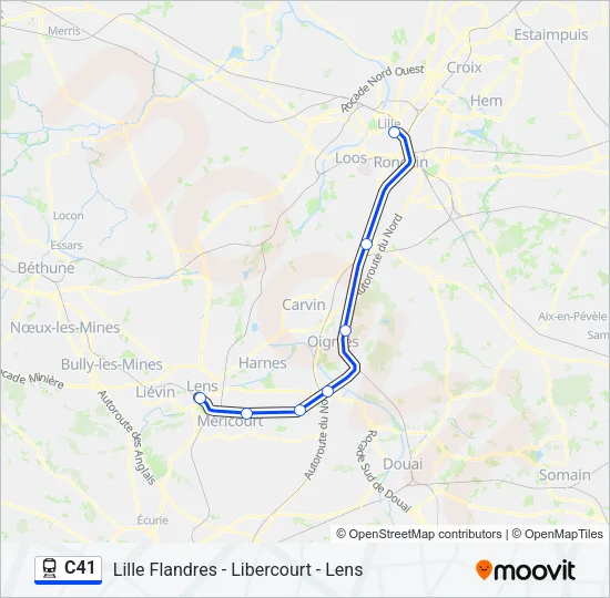 C41 Train Line Map