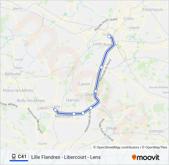 C41 Train Line Map