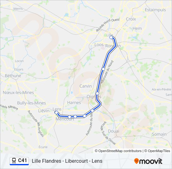 C41 Train Line Map