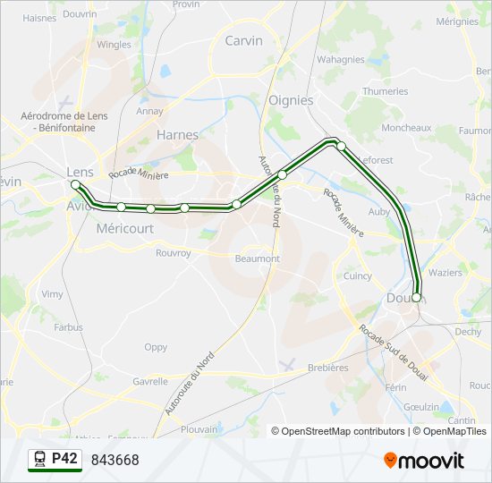 Plan de la ligne P42 de train