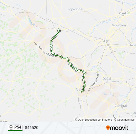 Mapa de P54 de tren