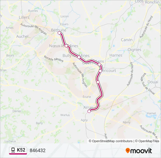 K52 Train Line Map
