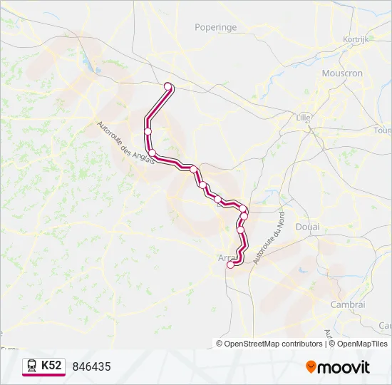 K52 Train Line Map