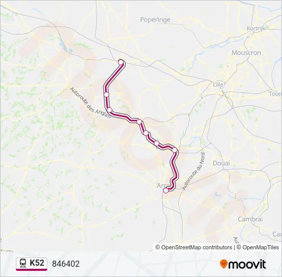 K52 Train Line Map