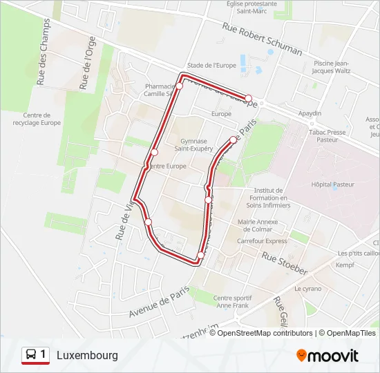 1 Bus Line Map