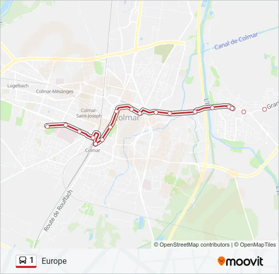 1 Bus Line Map