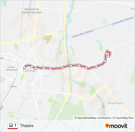 1 Bus Line Map