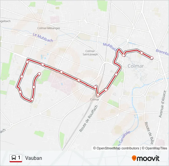 1 Bus Line Map