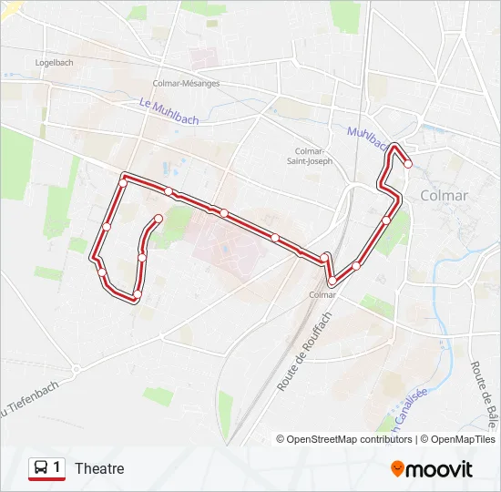 1 Bus Line Map