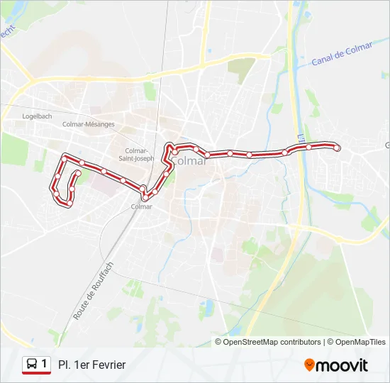 1 Bus Line Map