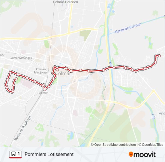 1 Bus Line Map