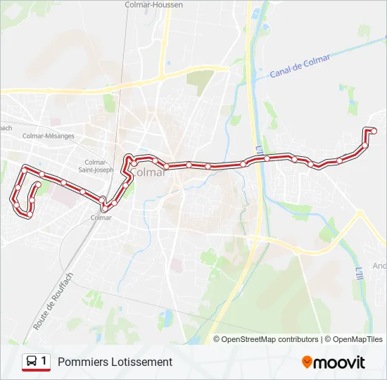 1 Bus Line Map