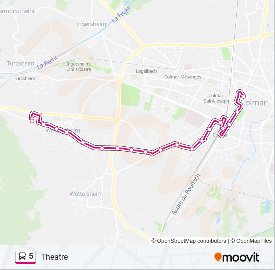 Plan de la ligne 5 de bus