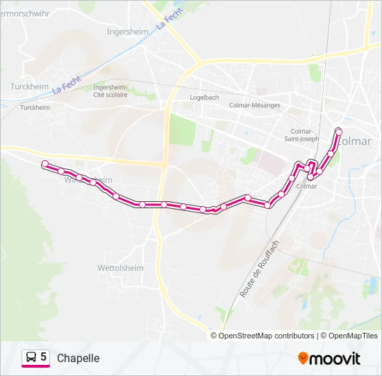 5 Bus Line Map