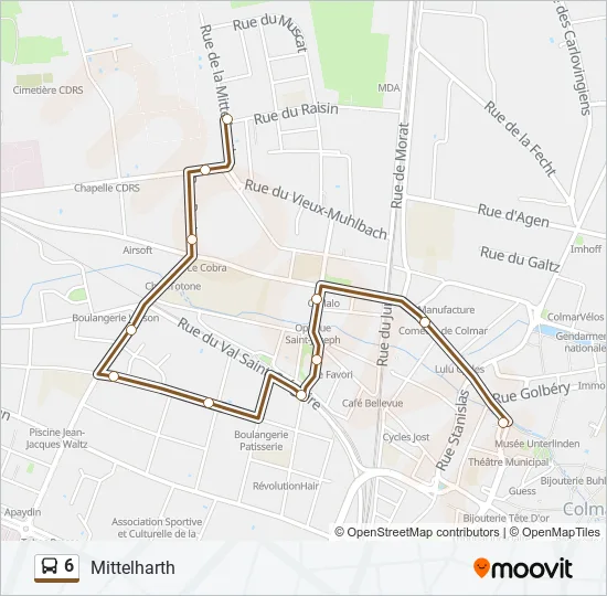 6 Bus Line Map