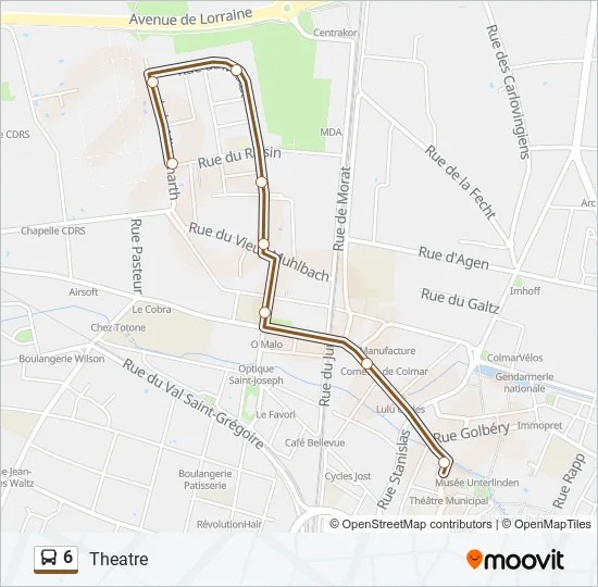 6 Bus Line Map