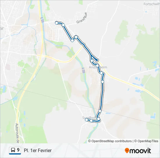 9 Bus Line Map