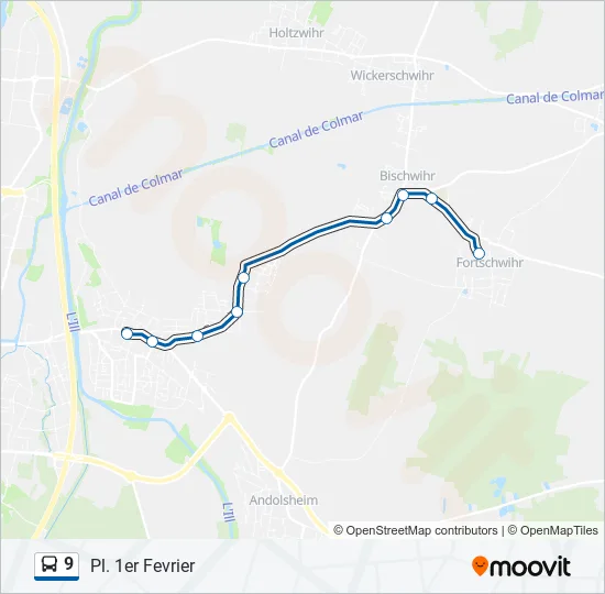 9 Bus Line Map