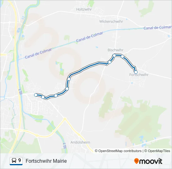9 Bus Line Map