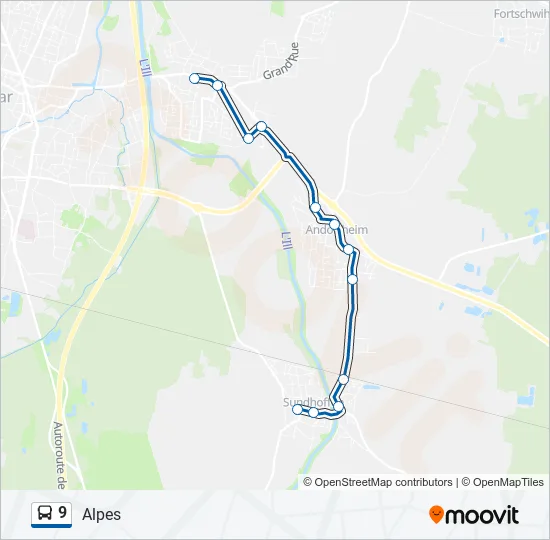 9 Bus Line Map