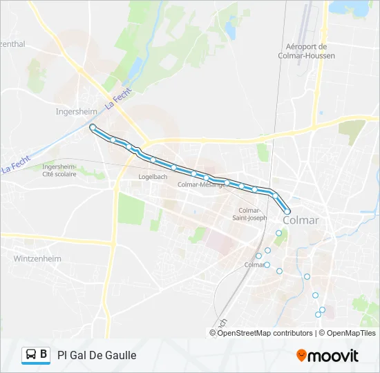 B Bus Line Map