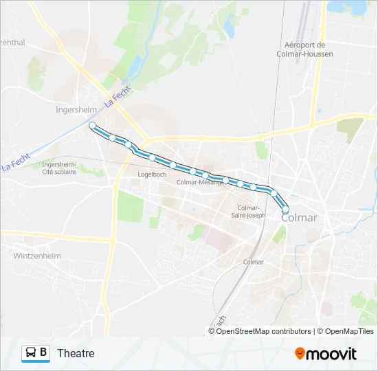 B Bus Line Map