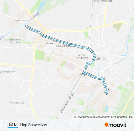 B Bus Line Map