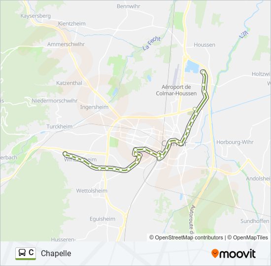 Plan de la ligne C de bus