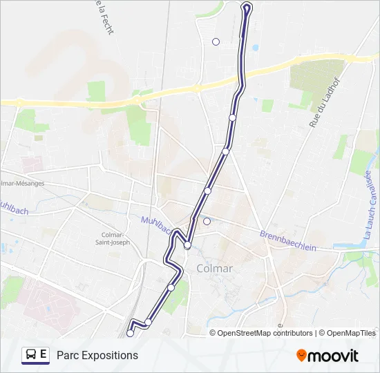 E Bus Line Map