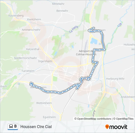 B Bus Line Map
