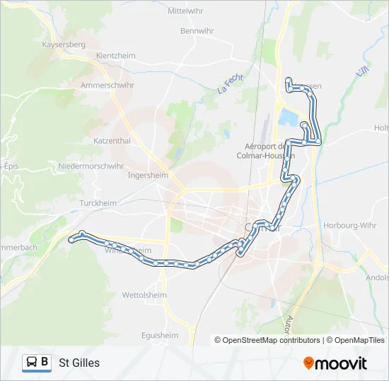 B Bus Line Map