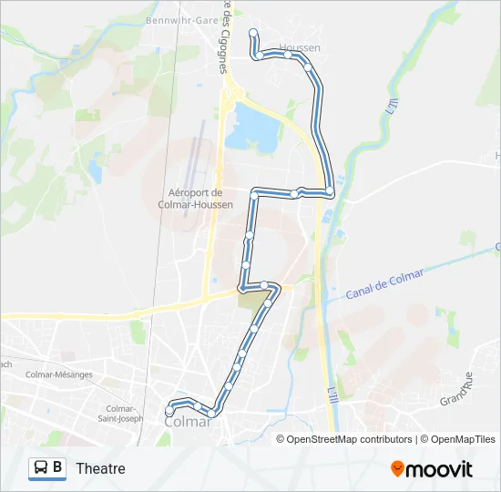 B Bus Line Map