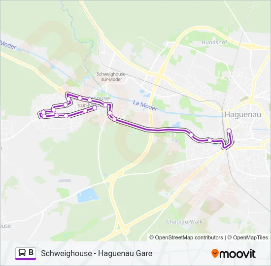 B Bus Line Map