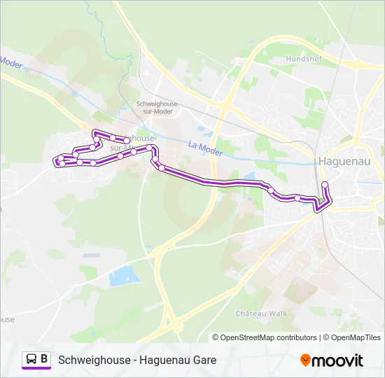 B Bus Line Map