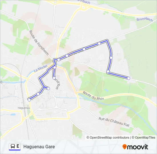 E Bus Line Map