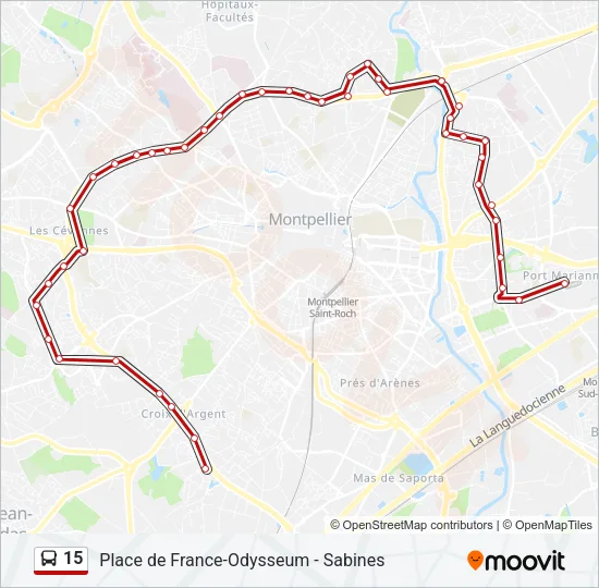 15 Bus Line Map