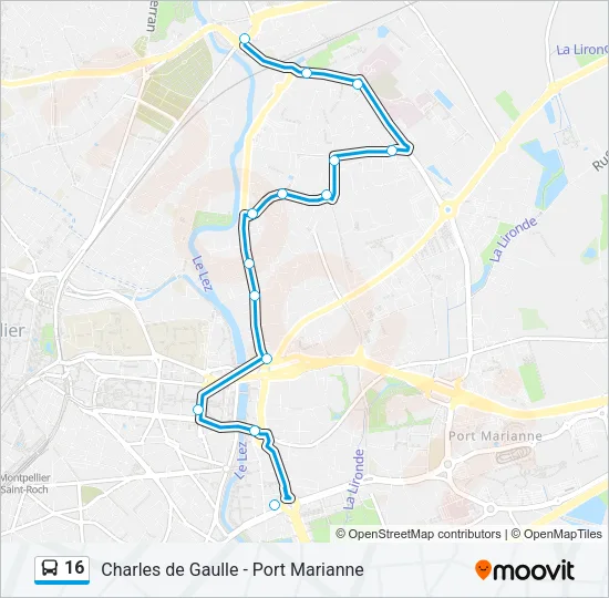 16 Bus Line Map