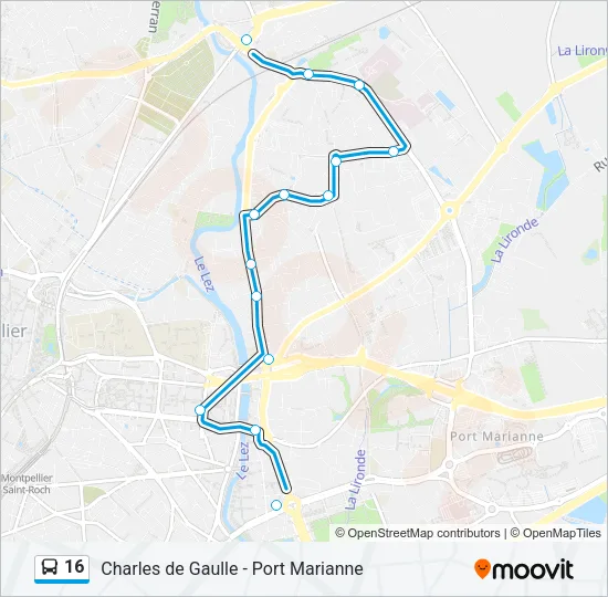 16 Bus Line Map