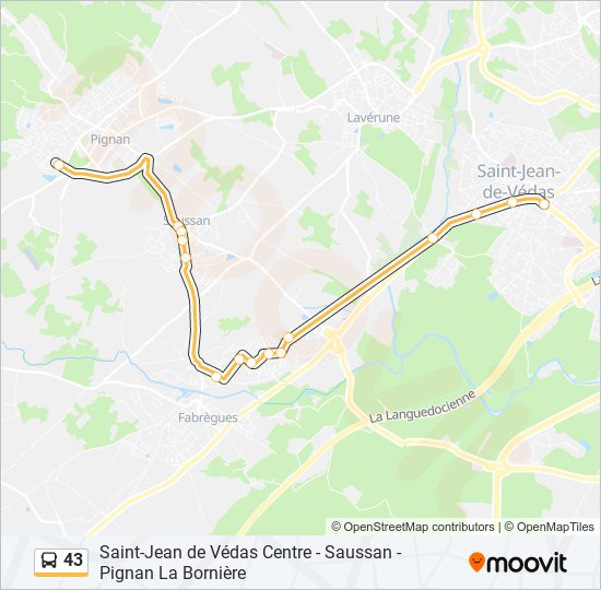 Plan de la ligne 43 de bus