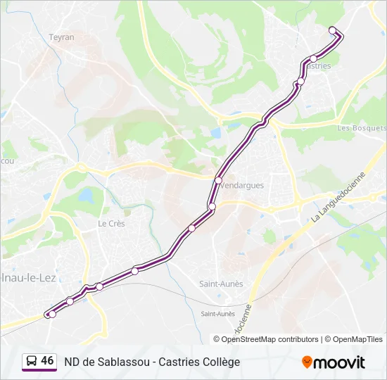 46 Bus Line Map