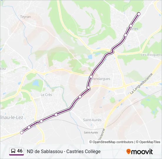 46 Bus Line Map
