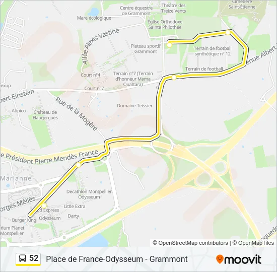52 Bus Line Map