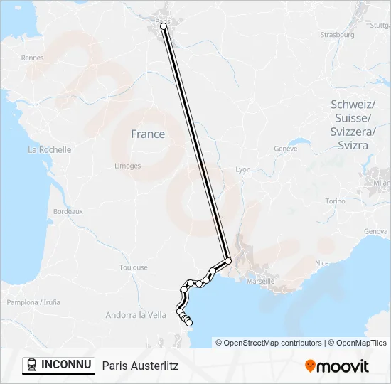 INCONNU Train Line Map