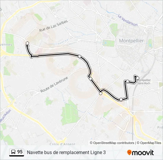 95 Bus Line Map