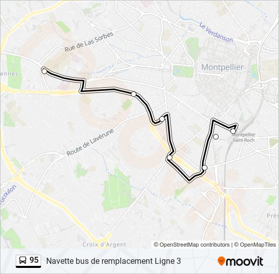 95 bus Line Map